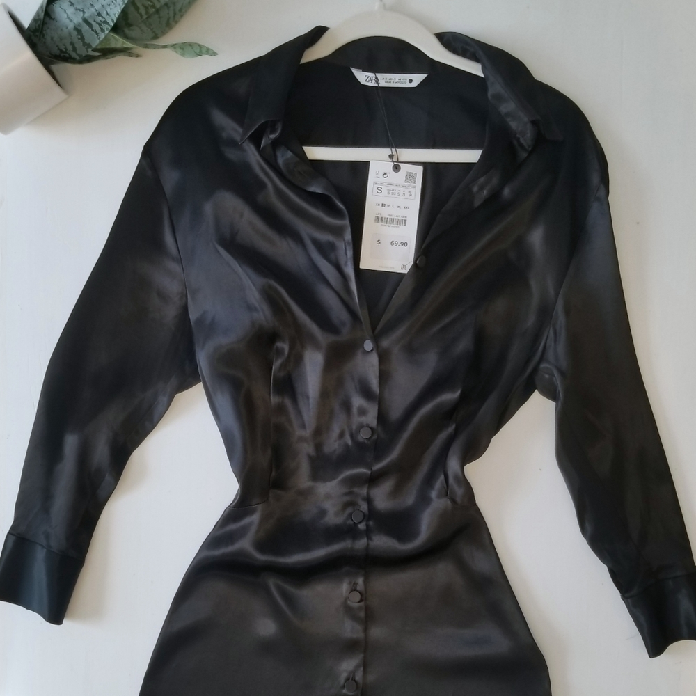 》》 Sold | Zara Satin Effect Dress - Picture 8 of 16